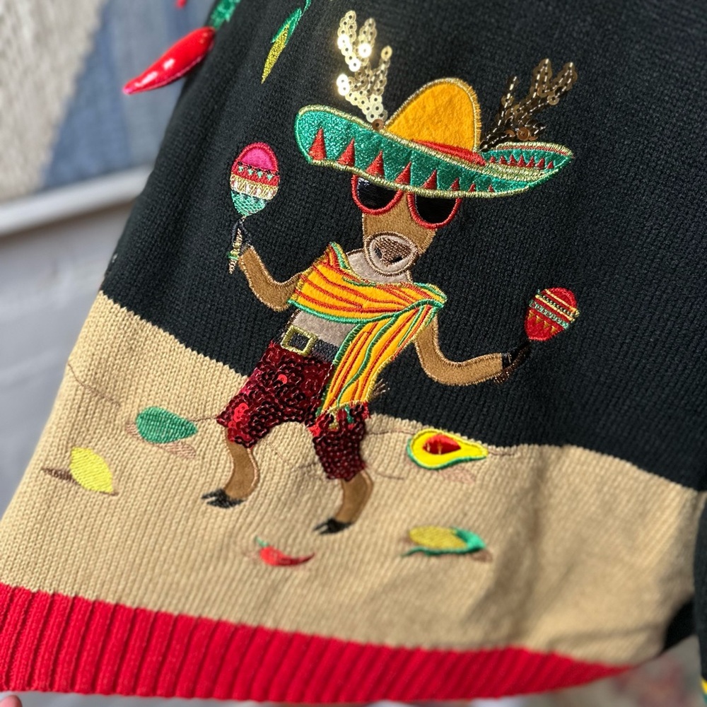 Holiday Time Feliz Navidad 3D Christmas Sweater - Picture 7 of 12